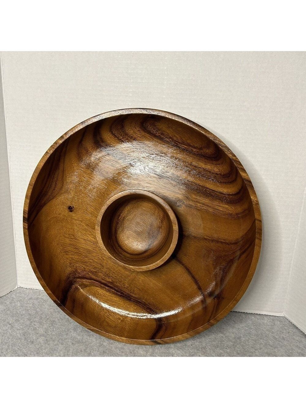 Pottery Barn Solid Teak Wood Chip and Dip Made in Philippines 14x2
